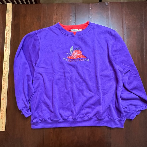 Red Hat Lady Red Hat Sweatshirt Long Sleeve Red and Purple 3X "Hatitude" - Picture 9 of 10